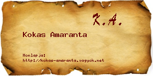 Kokas Amaranta névjegykártya
